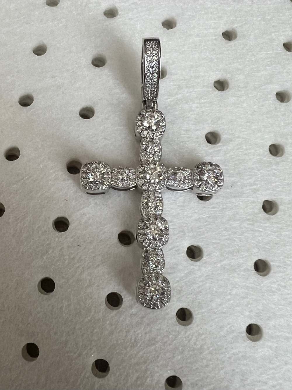 Moissanite Cross Pendant in Silver